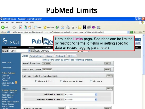 PubMed Limits