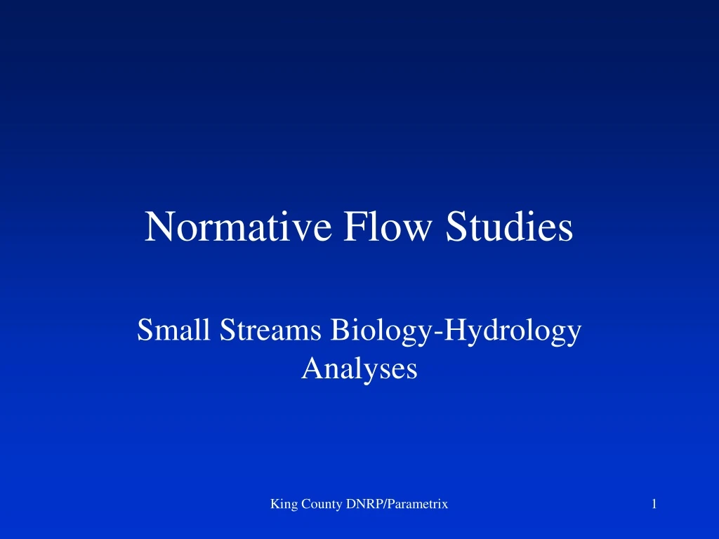 normative flow studies