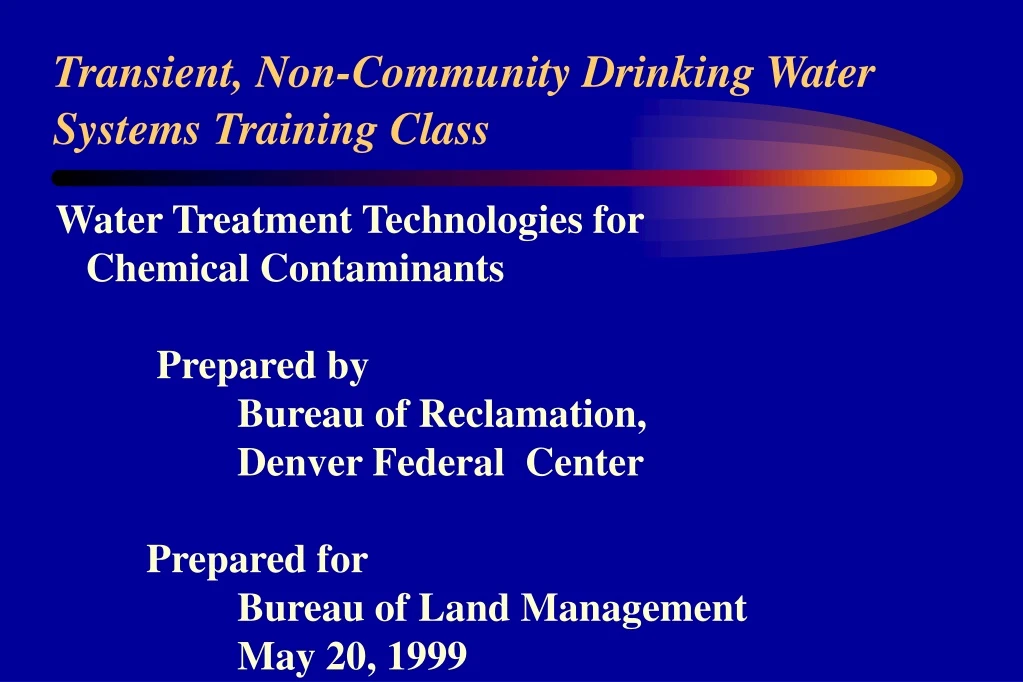 transient non community drinking water systems