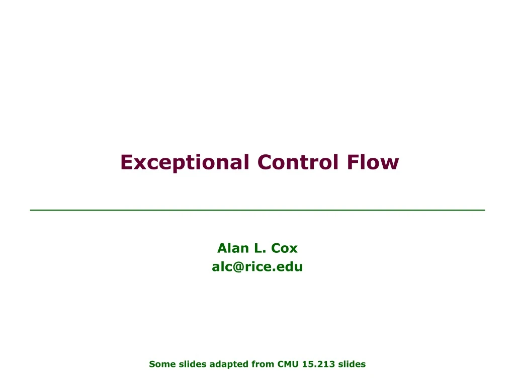 exceptional control flow