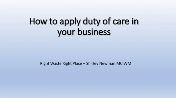 How to apply duty of care in your business
