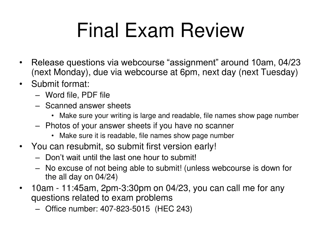 final exam review