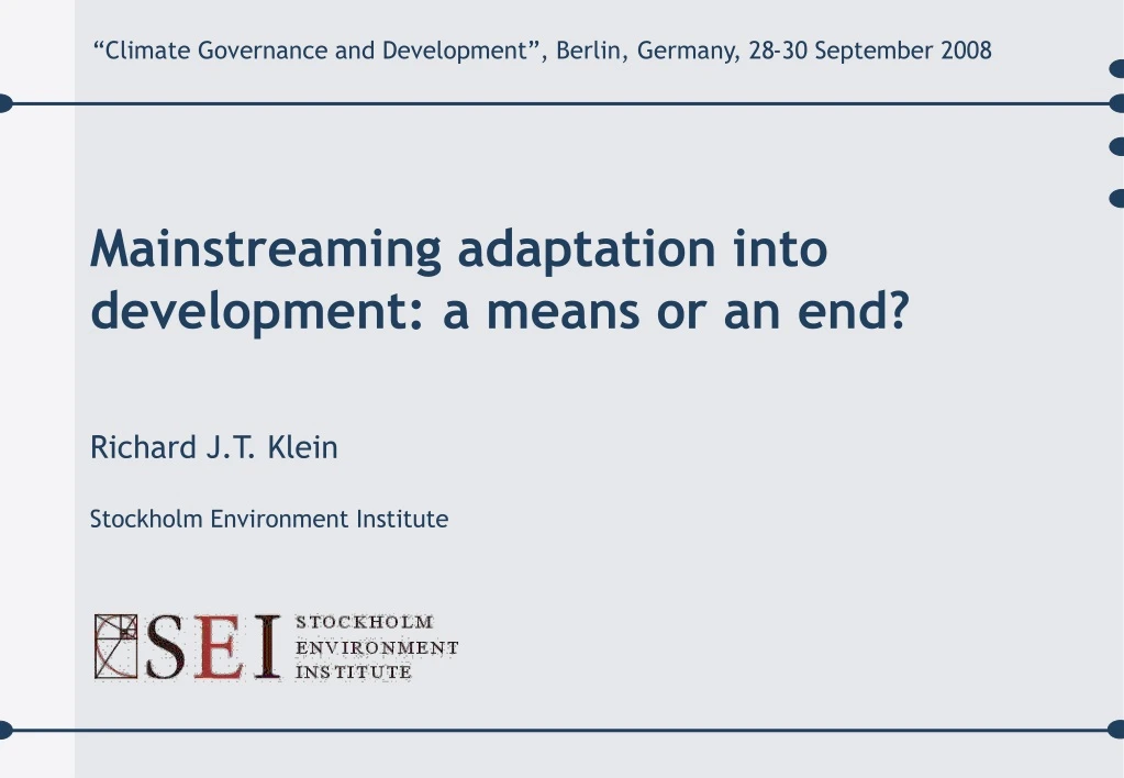 climate governance and development berlin germany