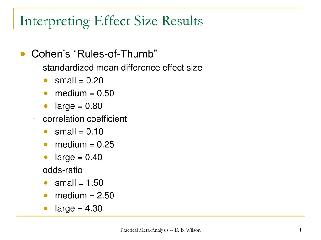 interpreting effect size results
