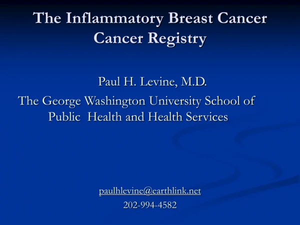 The Inflammatory Breast Cancer Cancer Registry