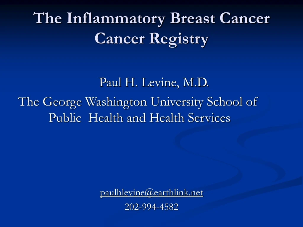 the inflammatory breast cancer cancer registry