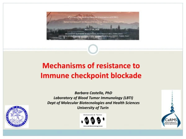 Mechanisms of resistance to  Immune checkpoint blockade