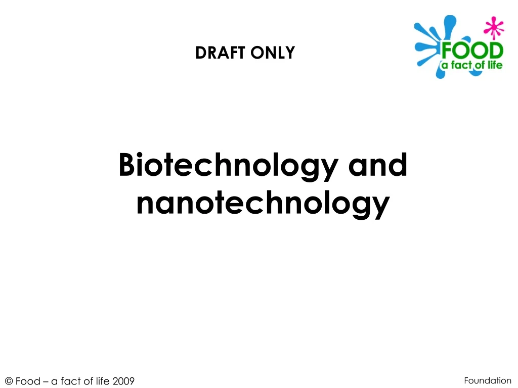 biotechnology and nanotechnology