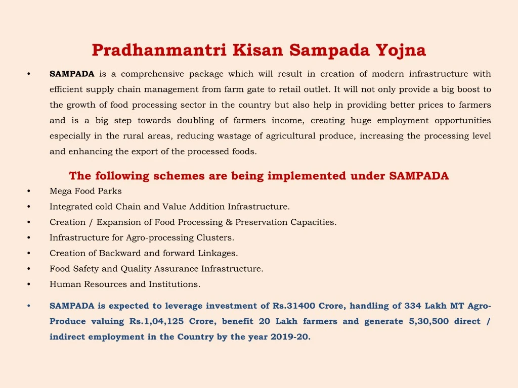 pradhanmantri kisan sampada yojna sampada