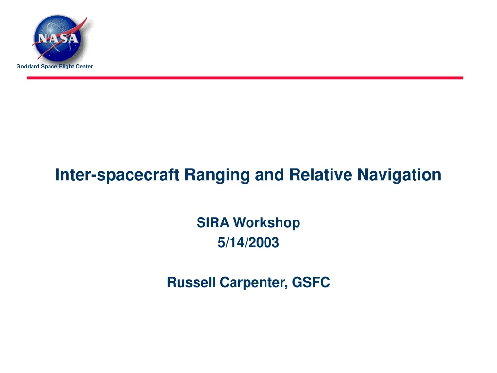 inter spacecraft ranging and relative navigation