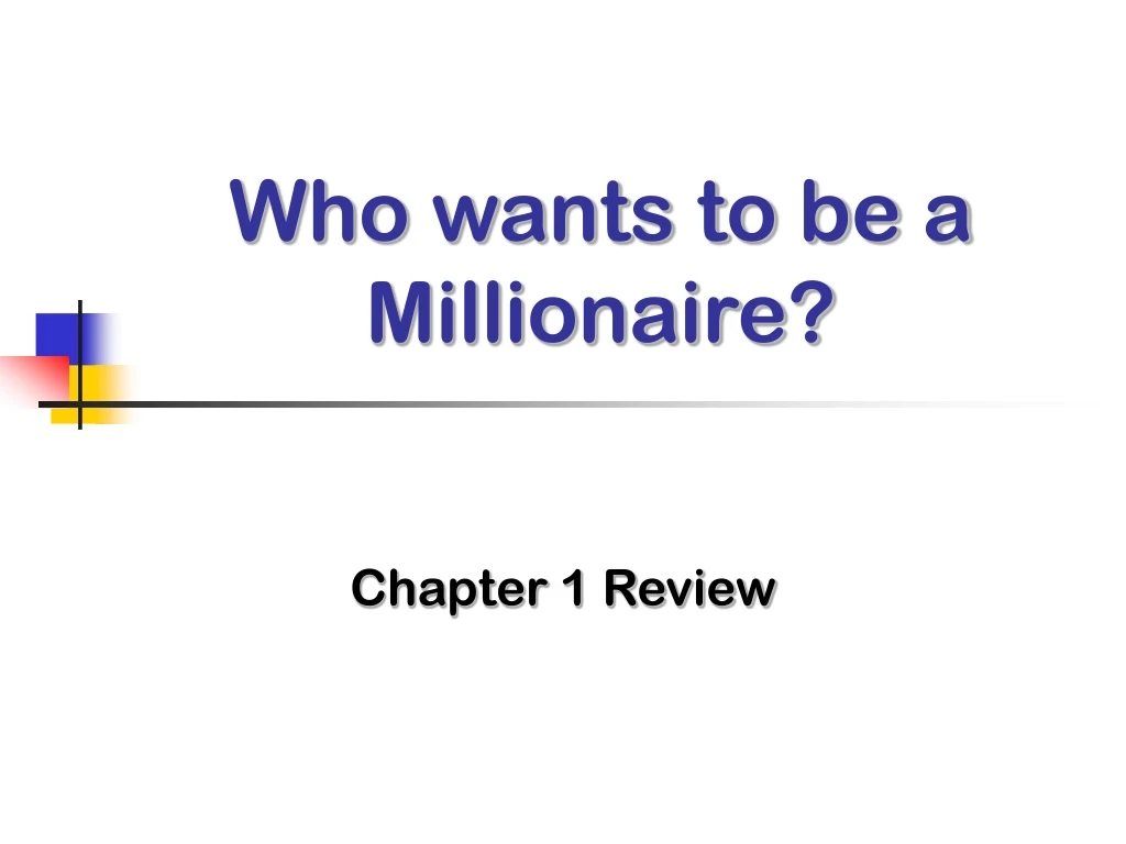 who wants to be a millionaire