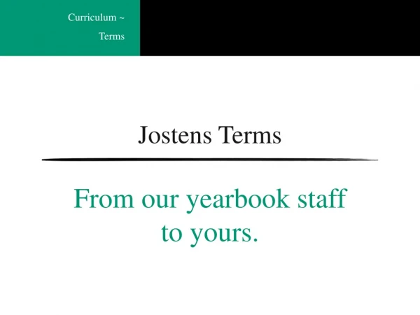 Jostens Terms