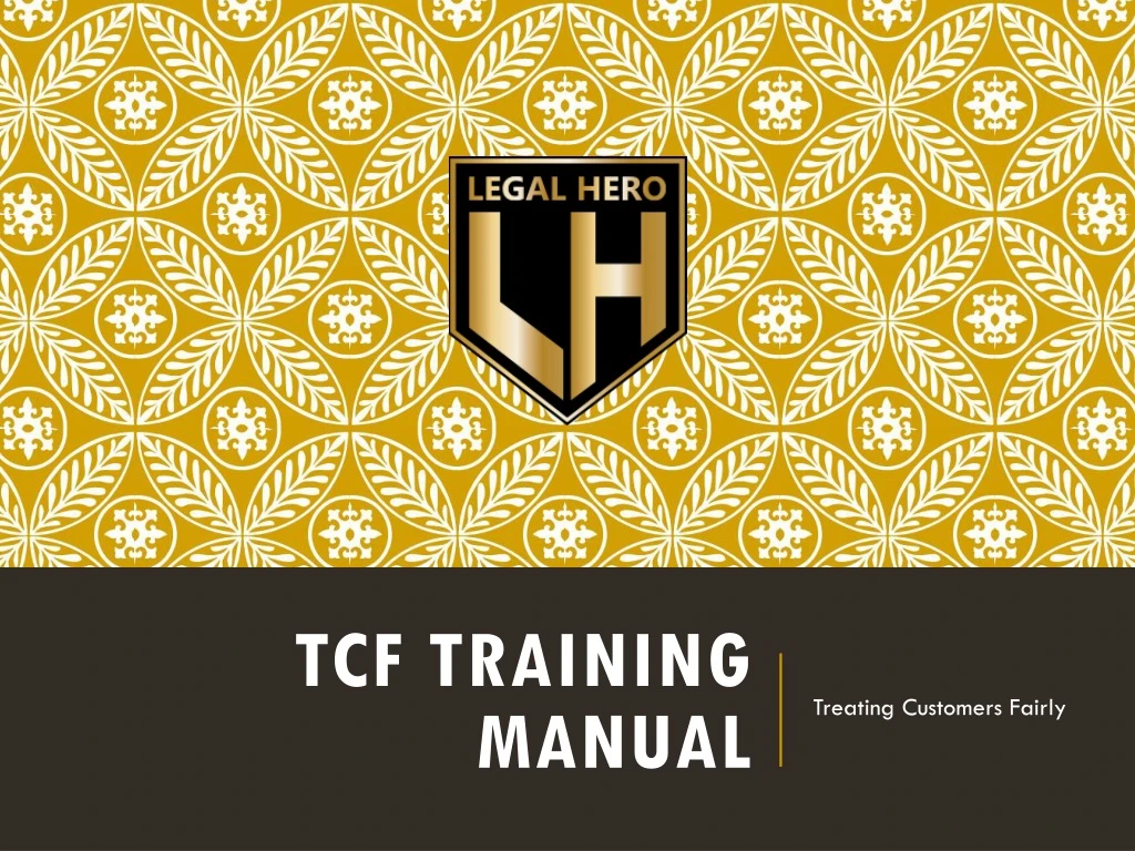 tcf training manual