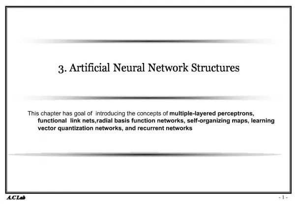 3. Artificial Neural Network Structures