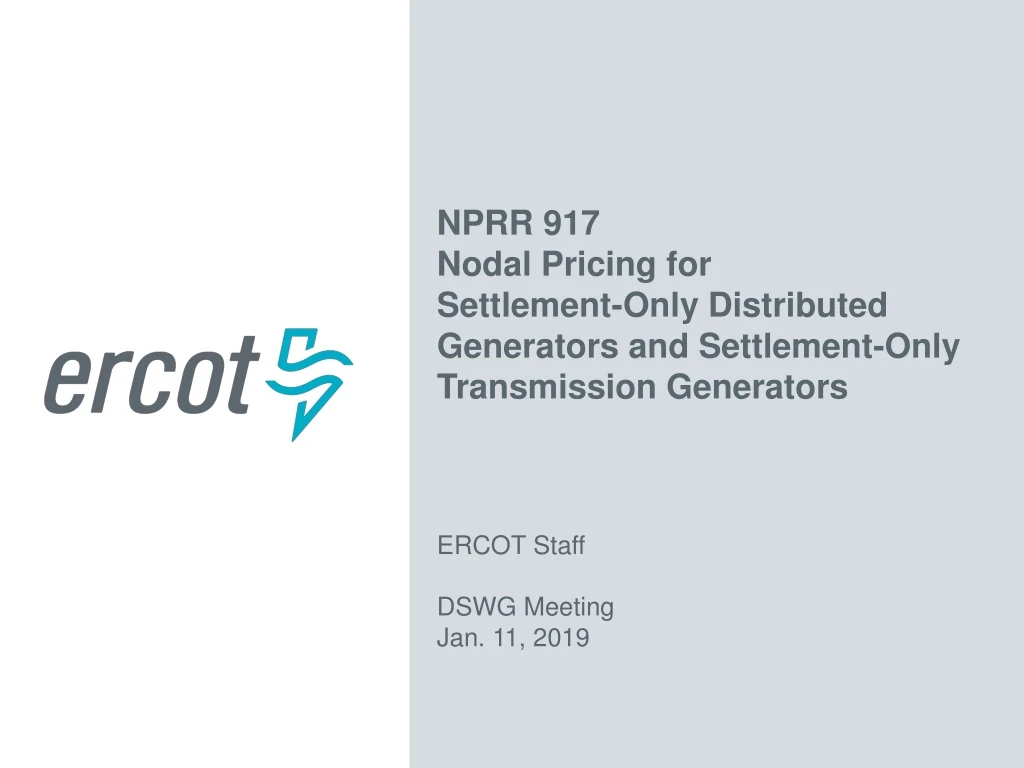nprr 917 nodal pricing for settlement only