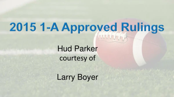 2015 1-A Approved Rulings