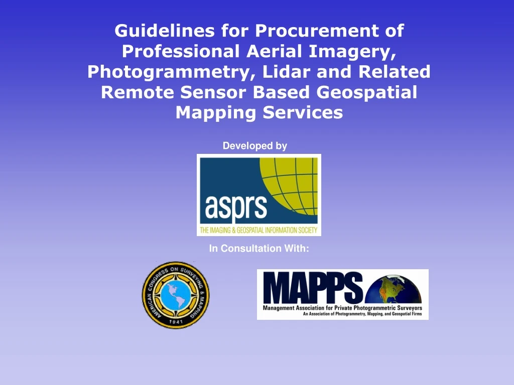 guidelines for procurement of professional aerial
