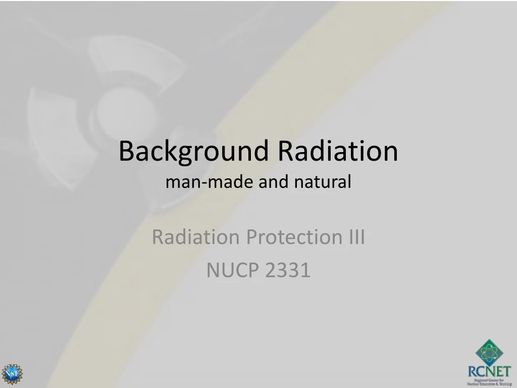 background radiation man made and natural