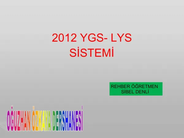 2012 YGS- LYS SISTEMI