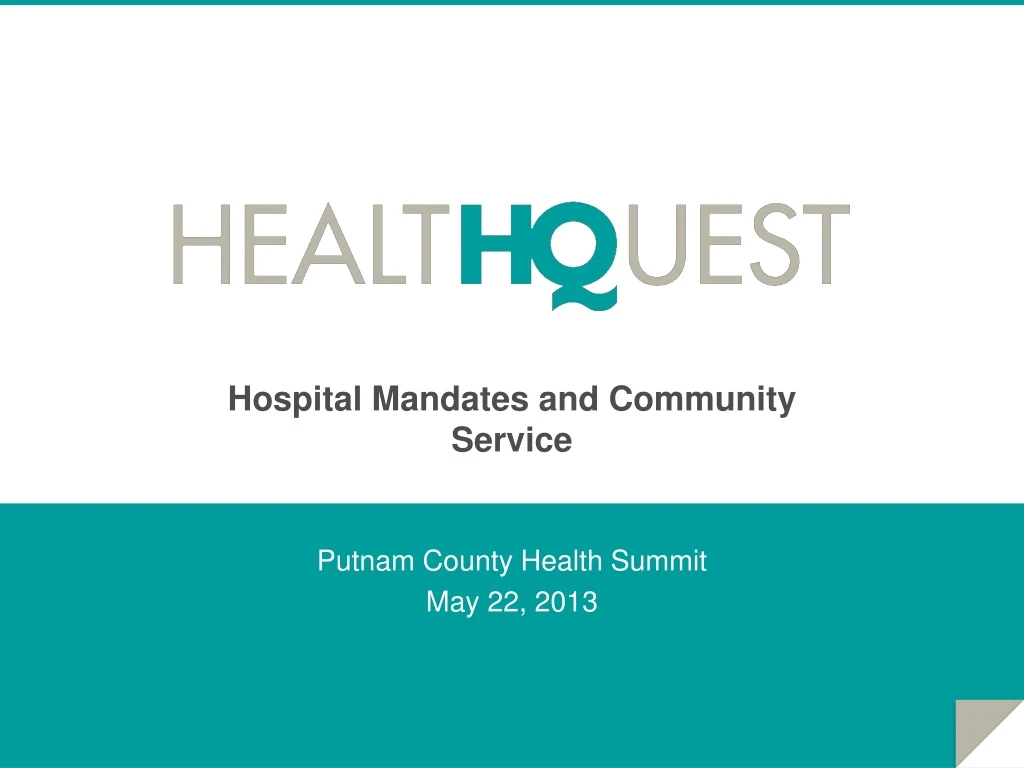 hospital mandates and community service