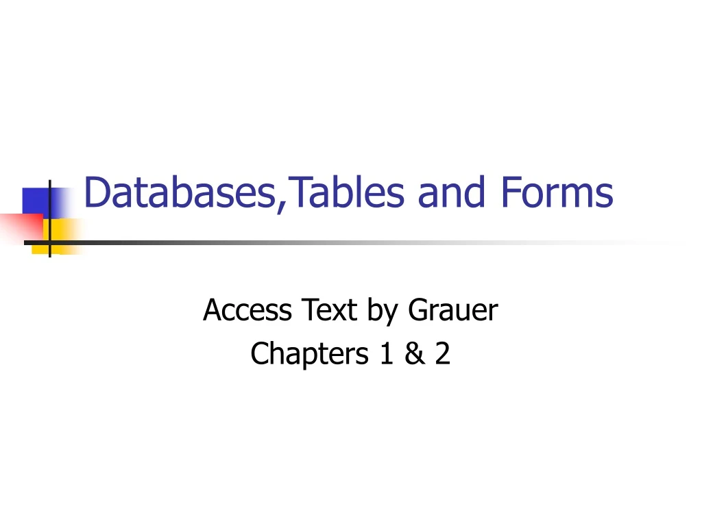 databases tables and forms