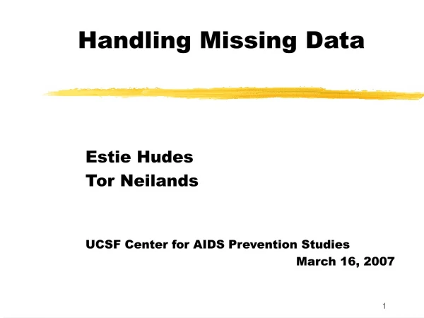 Handling Missing Data