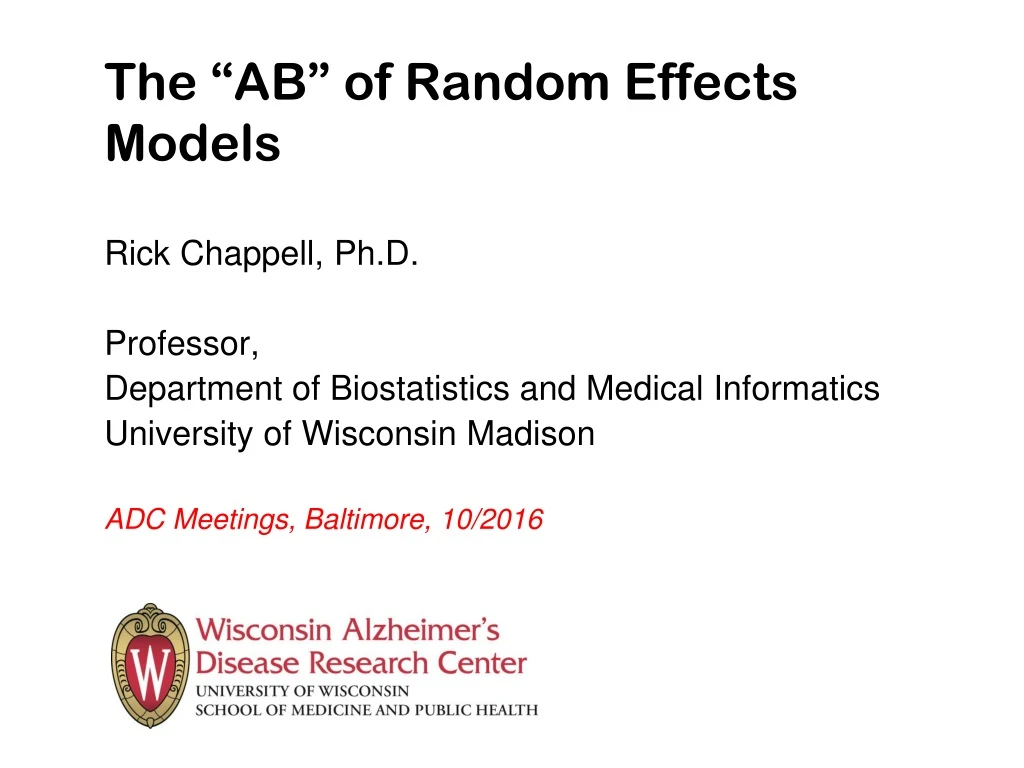 the ab of random effects models