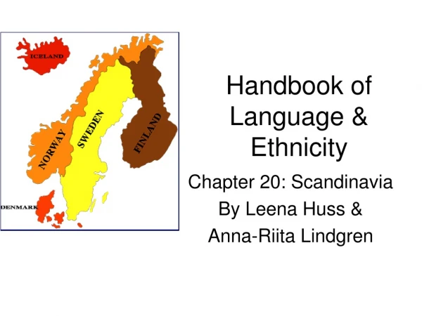 Handbook of Language &amp; Ethnicity