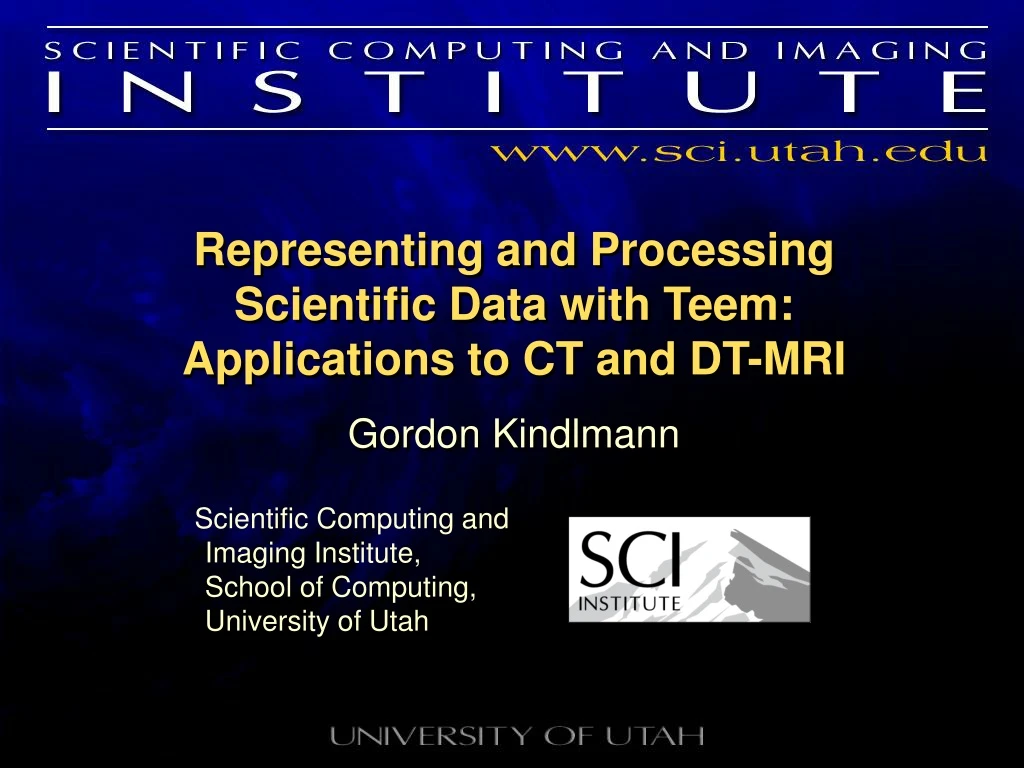 representing and processing scientific data with