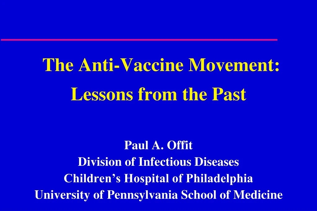 the anti vaccine movement lessons from the past