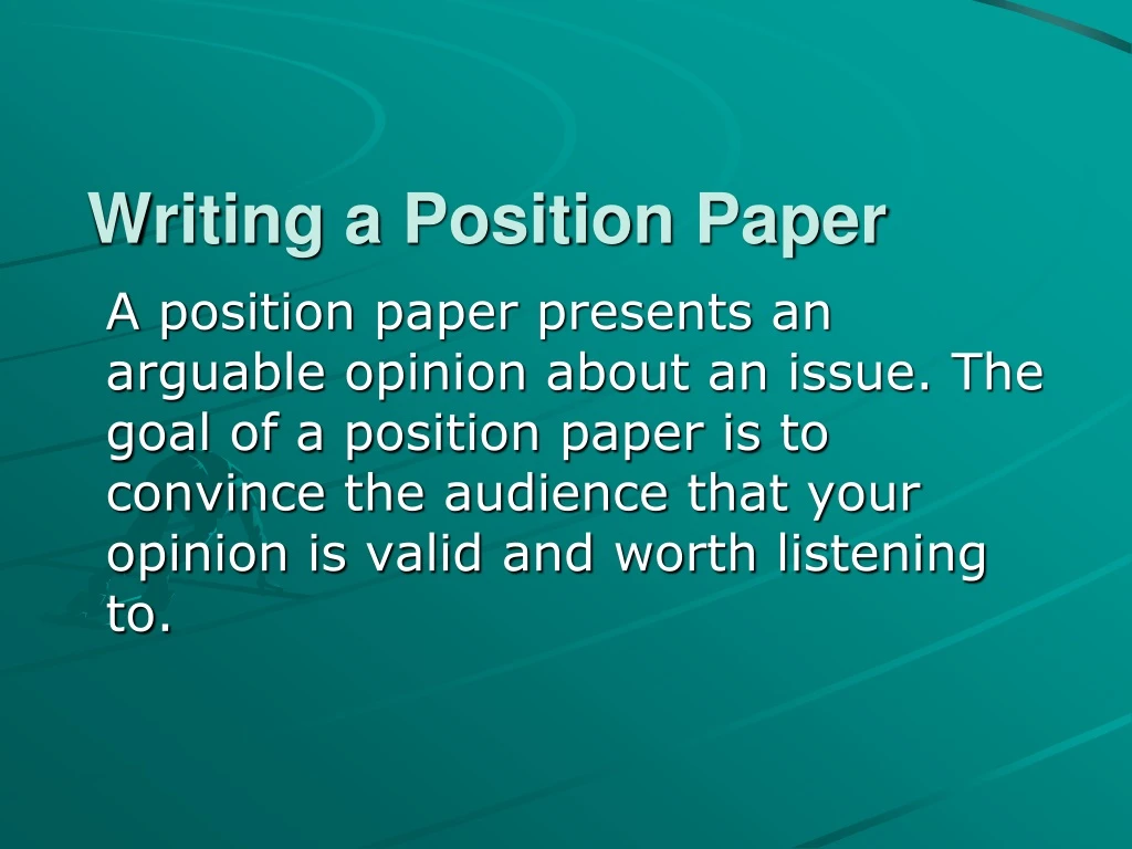 writing a position paper