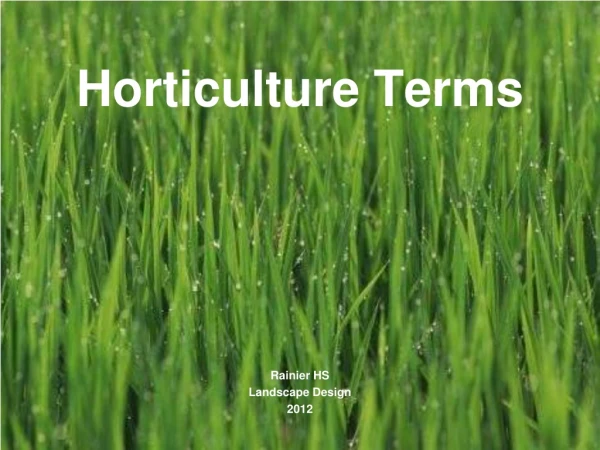 Horticulture Terms