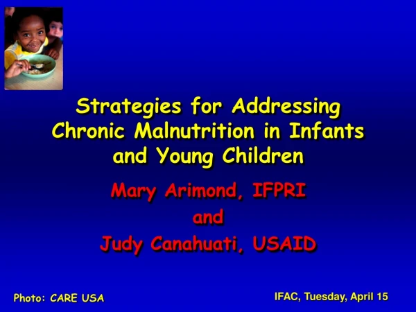 Strategies for Addressing Chronic Malnutrition in  Infants and Young Children