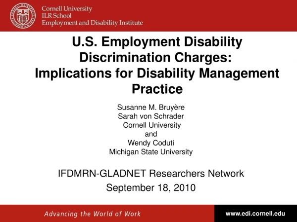 U.S. Employment Disability Discrimination Charges: 