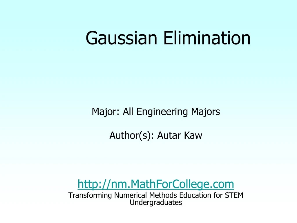 gaussian elimination