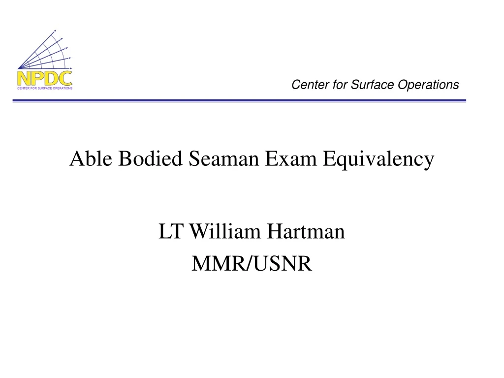 able bodied seaman exam equivalency