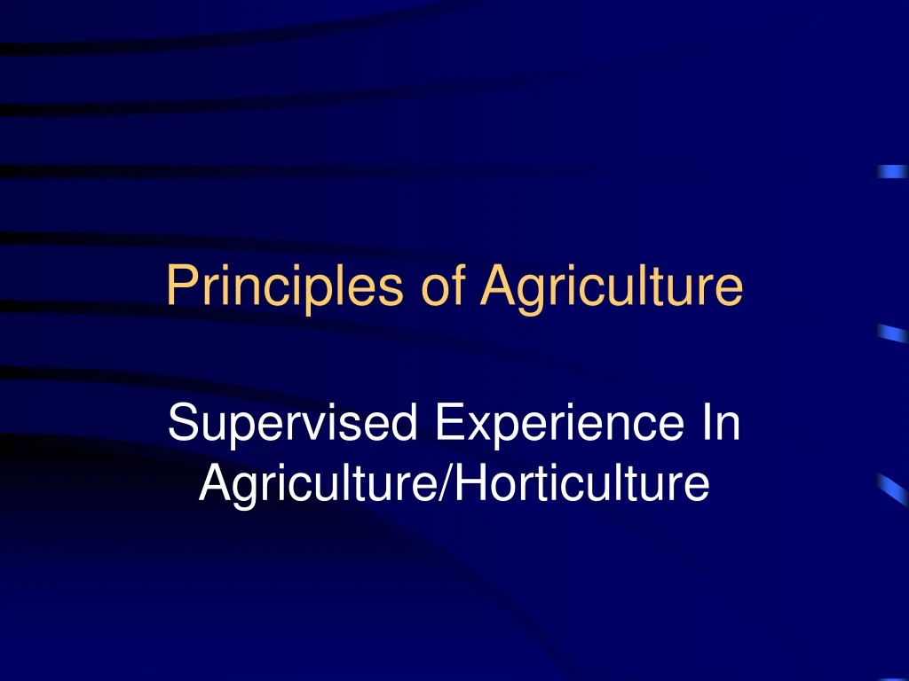 principles of agriculture