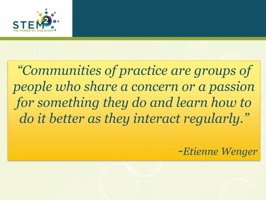 communities of practice are groups of people