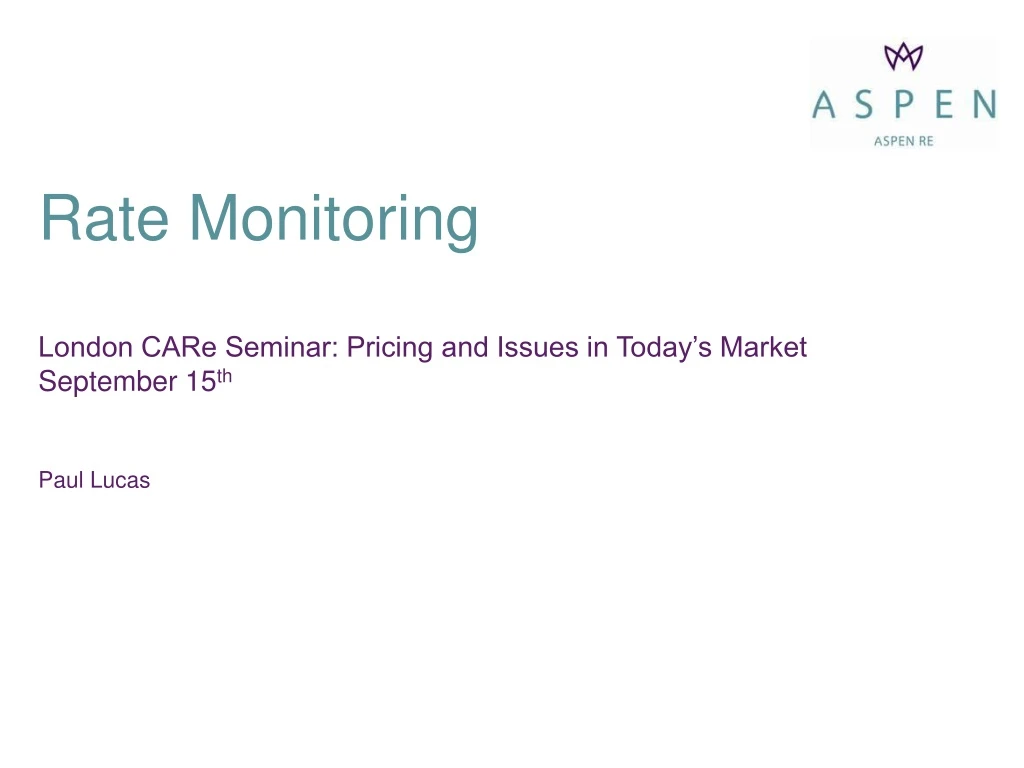 rate monitoring