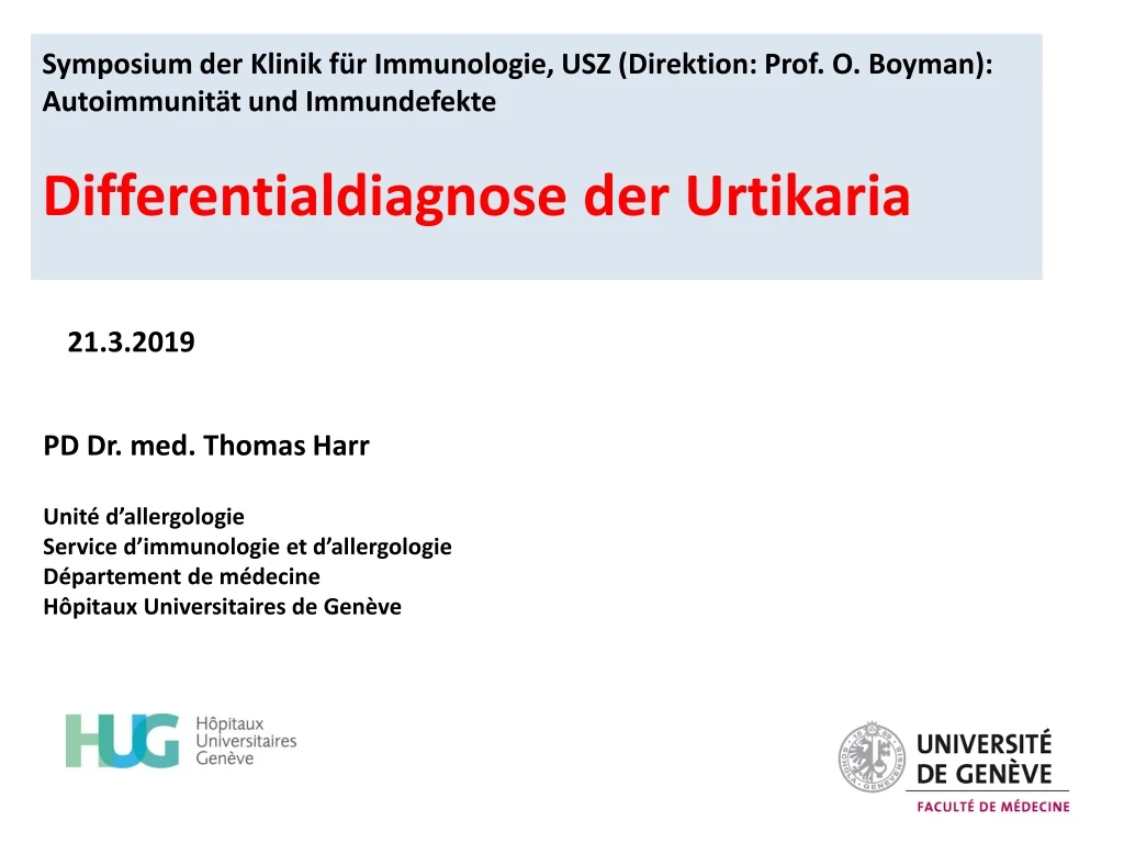 symposium der klinik f r immunologie