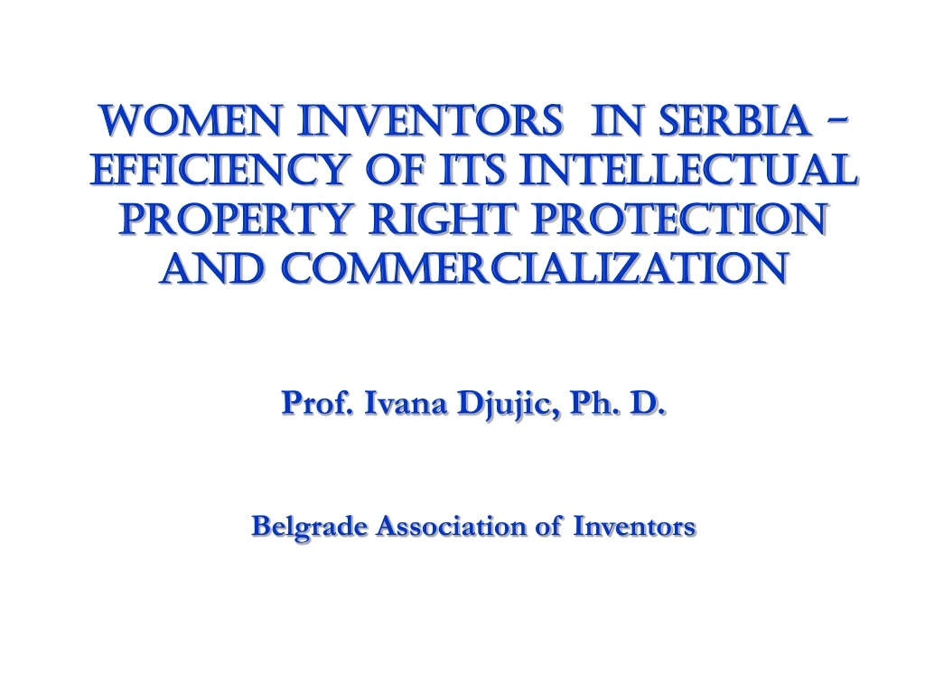 women inventors in serbia efficiency