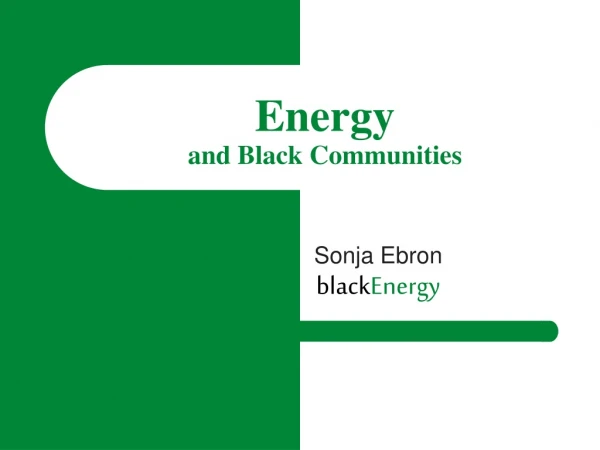 Energy and Black Communities