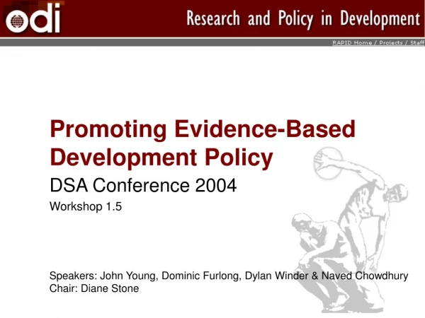 Promoting Evidence-Based Development Policy