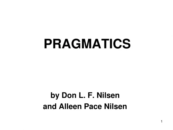 PRAGMATICS