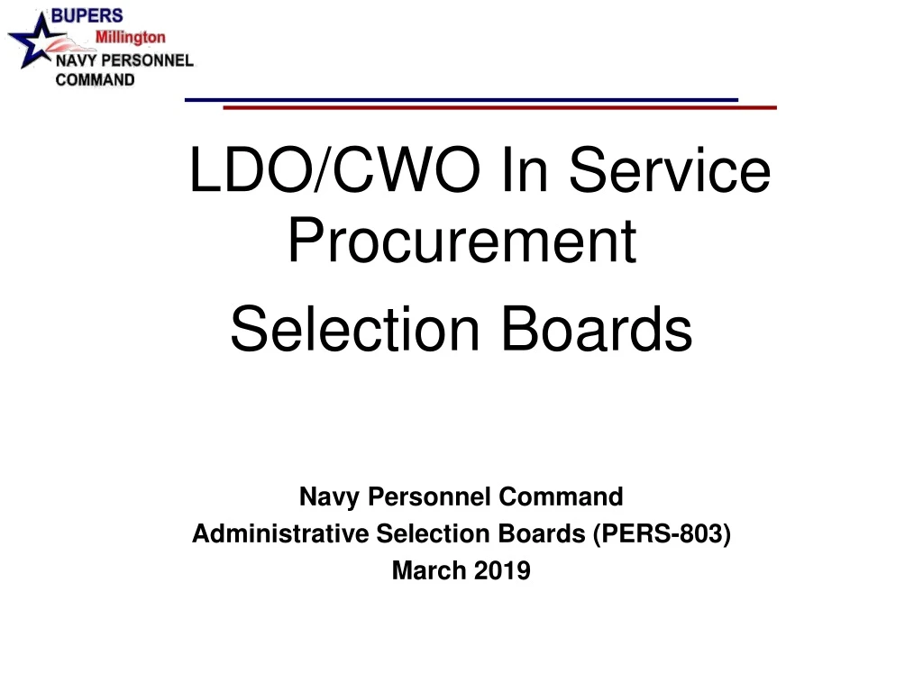 ldo cwo in service procurement selection boards