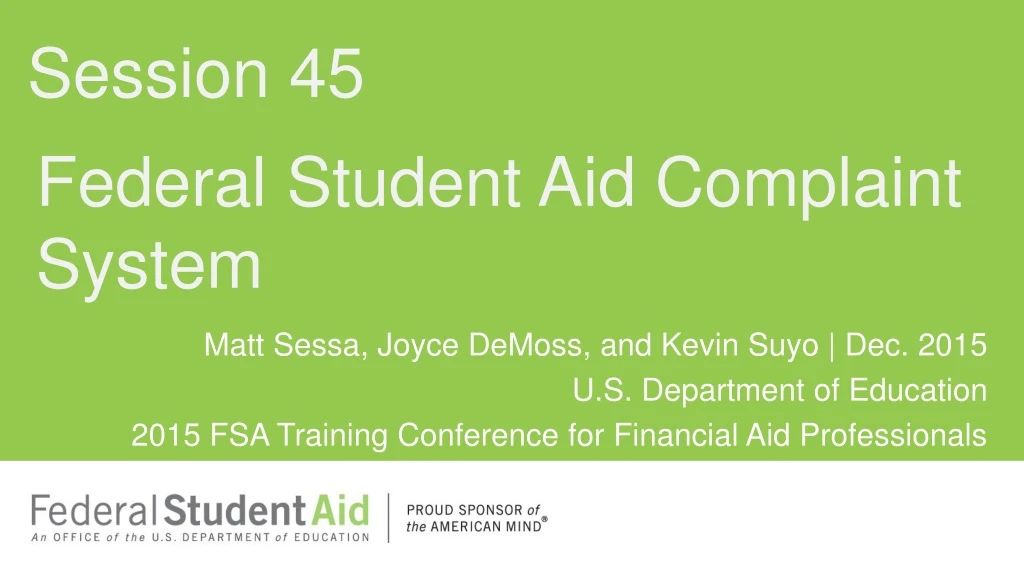 federal student aid complaint system