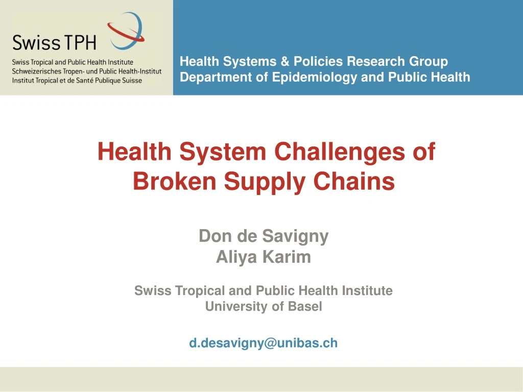 health systems policies research group department