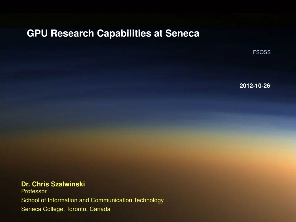 gpu research capabilities at seneca