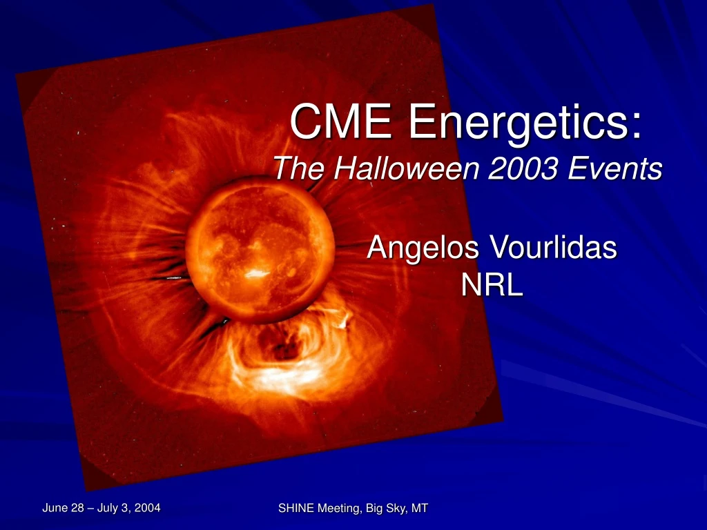 cme energetics the halloween 2003 events