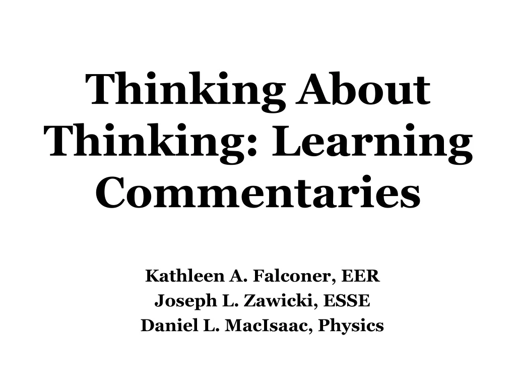 thinking about thinking learning commentaries